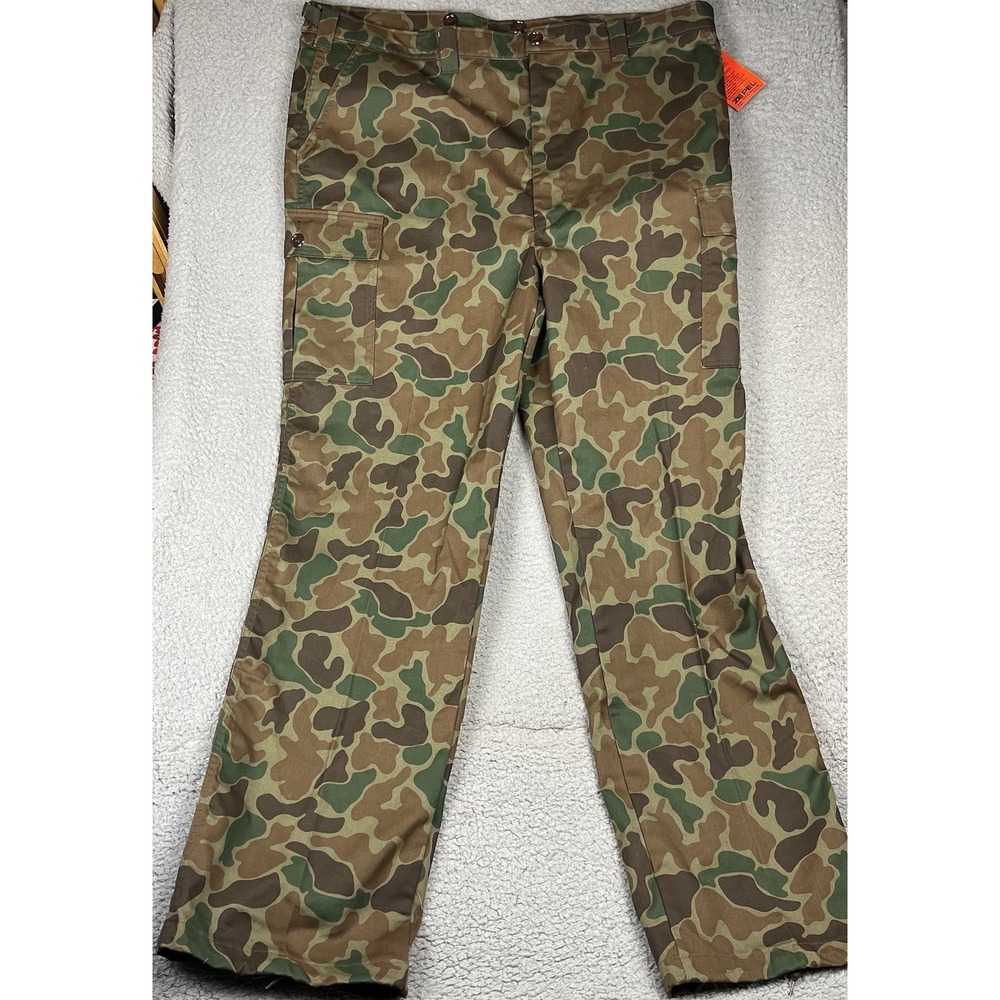 Vintage Woolrich Camp Green Pants Hunting Camouflage NOS Made In USA 6529 Sz XL